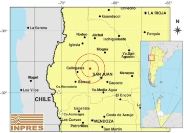 Un temblor de 4 grados sacudió la tarde sanjuanina Un temblor de 4 grados sacudió la tarde sanjuanina