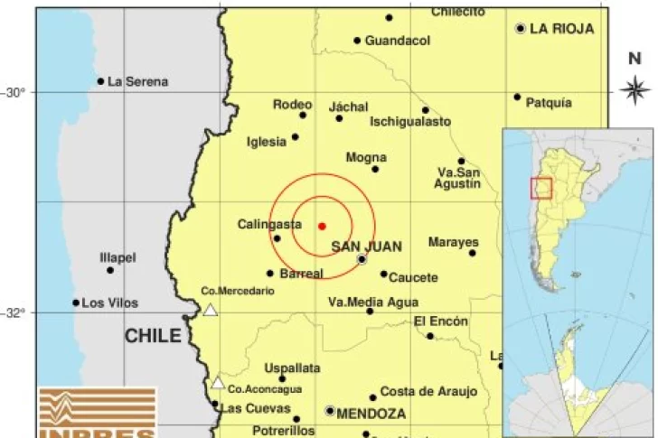 Un temblor de 4 grados sacudió la tarde sanjuanina