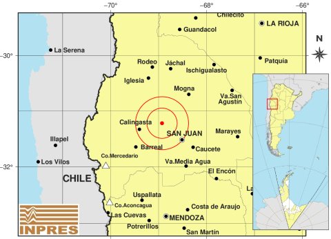 Un temblor de 4 grados sacudió la tarde sanjuanina Un temblor de 4 grados sacudió la tarde sanjuanina