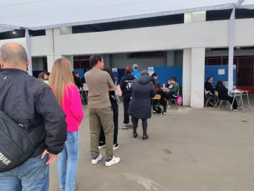 Todo el color de las elecciones en el centro de votación más grande de Santiago de Chile: largas filas, mucha prensa, mascotas y hasta un Grinch