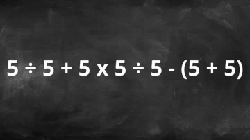¿Cuánto es 5 ÷ 5 + 5 x 5 ÷ 5 – (5 + 5)?