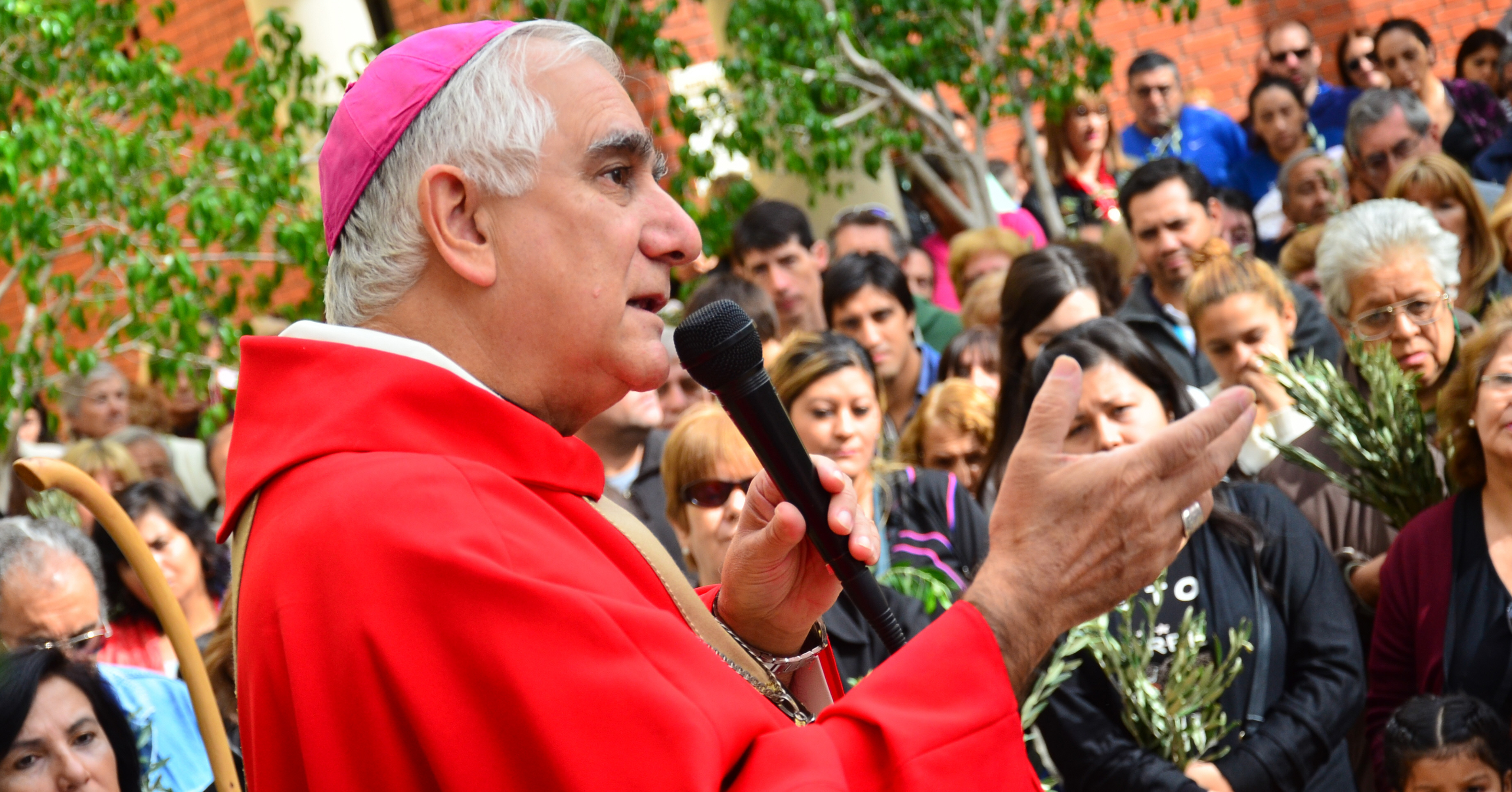 Primera Misa de Ramos. Para Lozano, la de ayer fue la primera Misa de Ramos que oficia en la provincia.
