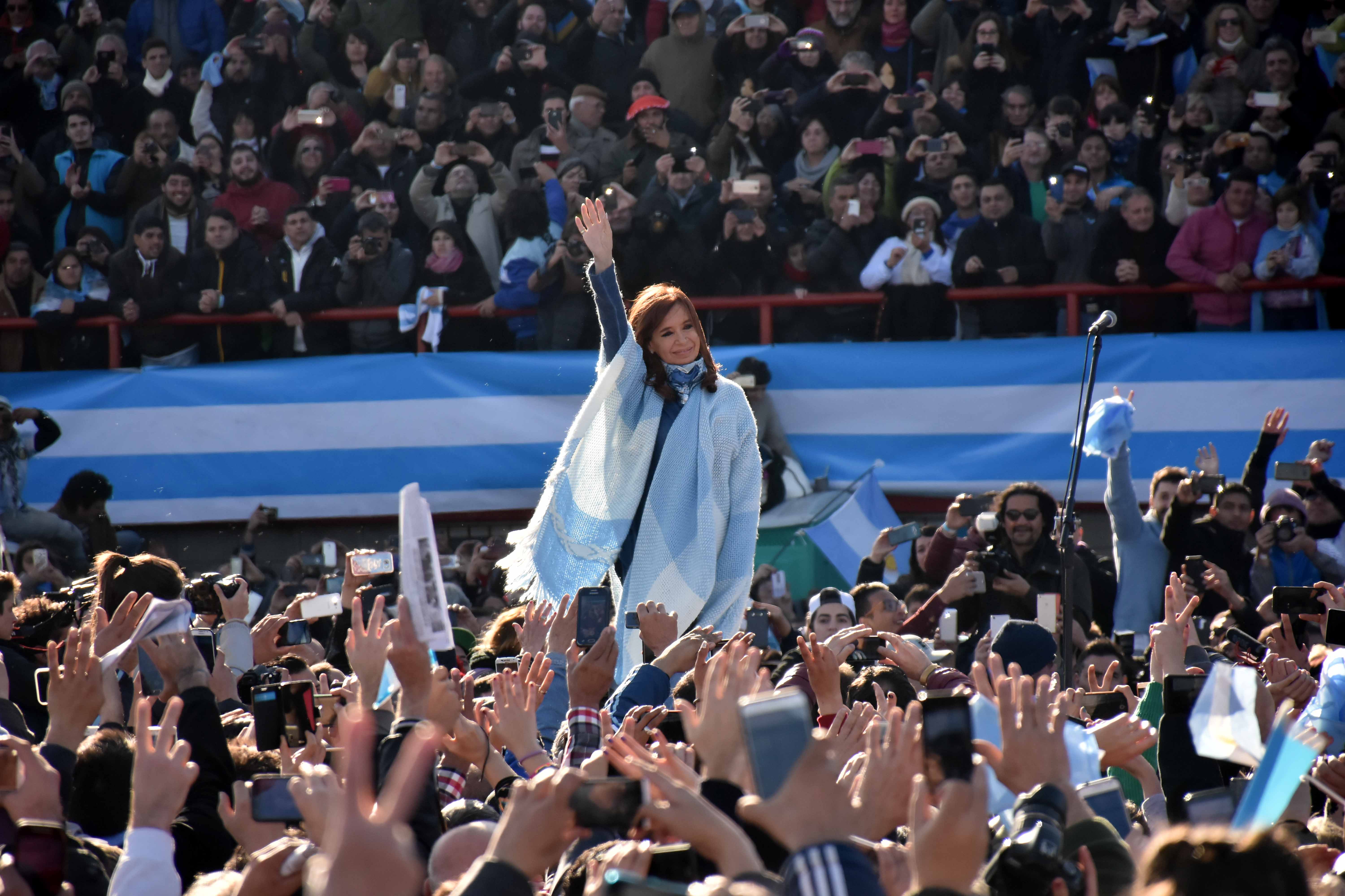 DYN28, BUENOS AIRES 20/06/17,  CRISTINA FERNANDEZ DURANTE EL LANZAMIENTO DE UNIDAD CIUDADANA ESTA TARDE EN ELESTADIO DE ARSENAL.FOTO.DYN/EZEQUIEL PONTORIERO