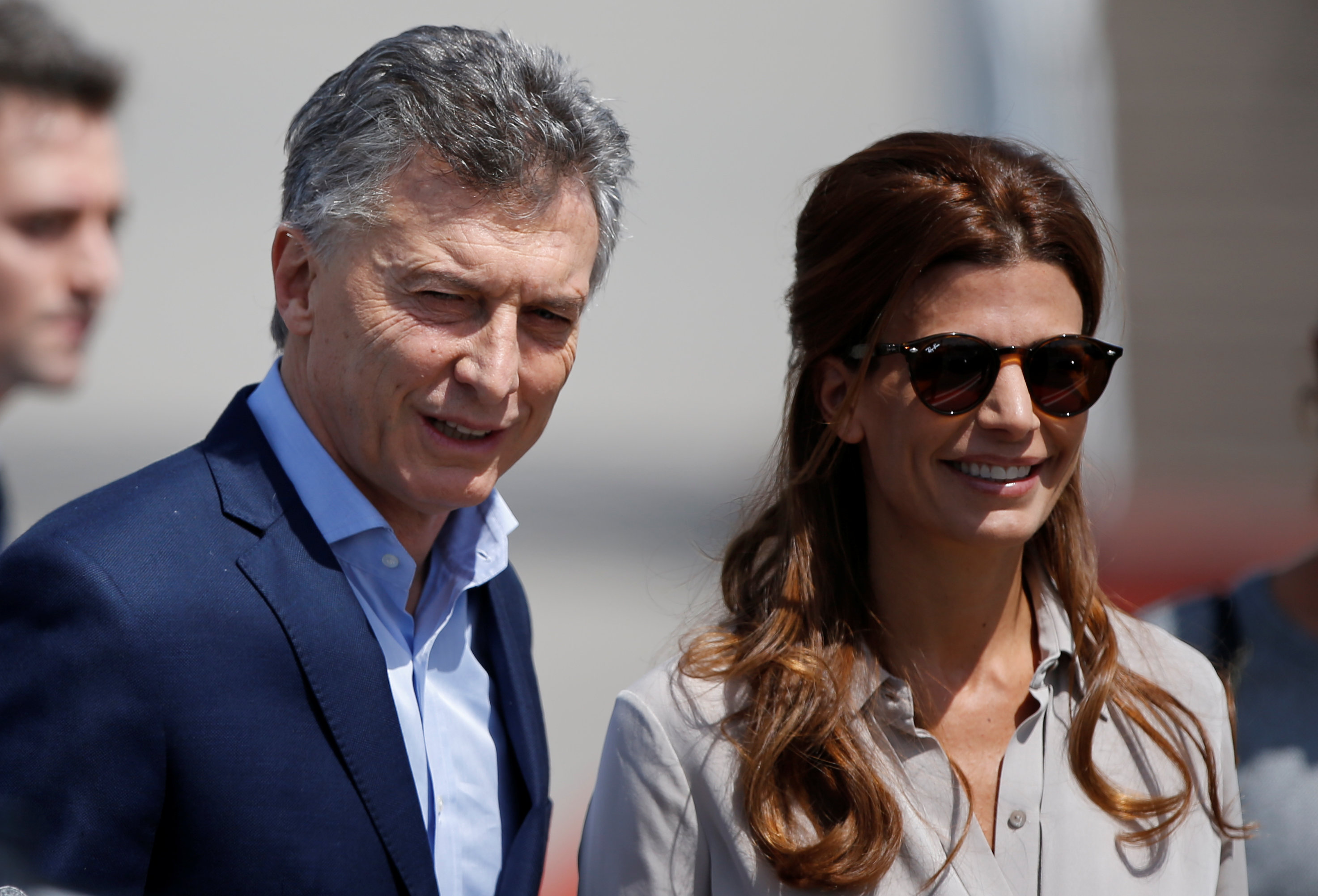 Argentina's President Mauricio Macri and his wife Juliana Awada arrive for the G 20 Summit in Hamburg