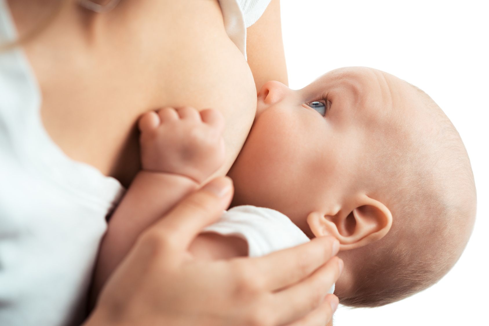 Baby feeds on MOM's breasts Baby feeds on MOM's breasts