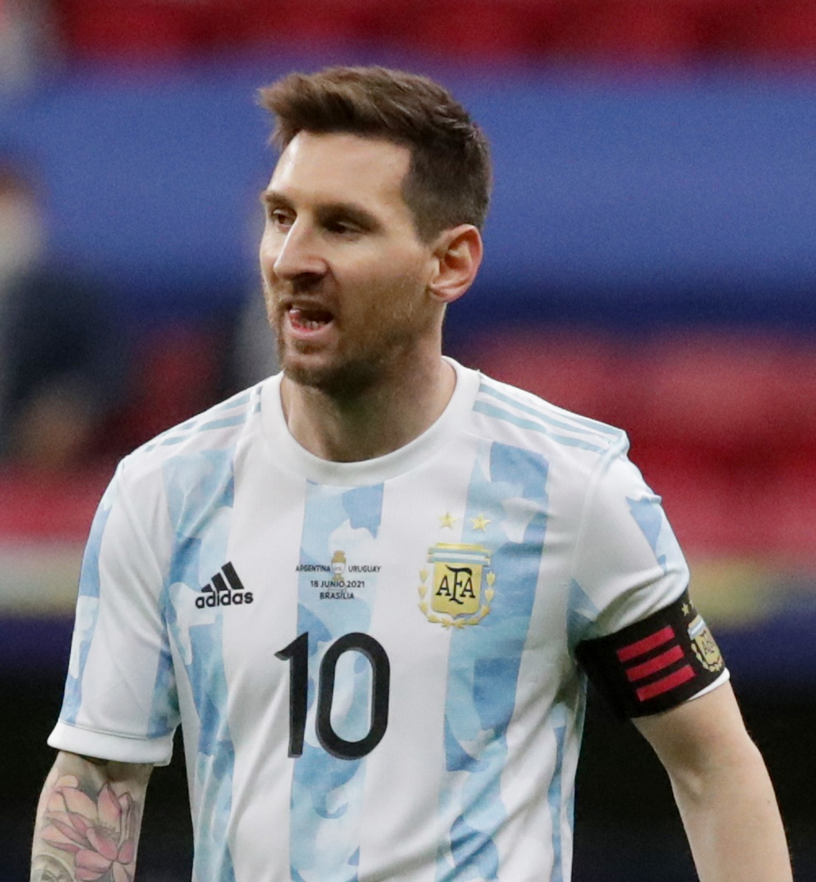 Soccer Football - Copa America 2021 - Group A - Argentina v Uruguay - Estadio Mane Garrincha, Brasilia, Brazil - June 18, 2021 Argentina's Lionel Messi REUTERS/Henry Romero